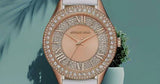 Buy Shop Michael Kors Harlowe Analog Rose Gold Dial White Leather Strap Watch For Women - MK2989 USA Online