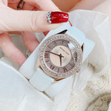 Buy Shop Michael Kors Harlowe Analog Rose Gold Dial White Leather Strap Watch For Women - MK2989 USA Online