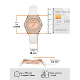 Buy Shop Michael Kors Harlowe Analog Rose Gold Dial White Leather Strap Watch For Women - MK2989 USA Online