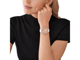 Buy Shop Michael Kors Harlowe Analog Rose Gold Dial White Leather Strap Watch For Women - MK2989 USA Online