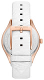 Buy Shop Michael Kors Harlowe Analog Rose Gold Dial White Leather Strap Watch For Women - MK2989 USA Online
