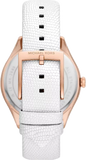 Buy Shop Michael Kors Harlowe Analog Rose Gold Dial White Leather Strap Watch For Women - MK2989 USA Online