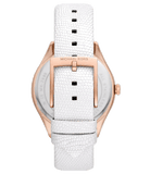 Buy Shop Michael Kors Harlowe Analog Rose Gold Dial White Leather Strap Watch For Women - MK2989 USA Online