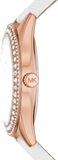 Buy Shop Michael Kors Harlowe Analog Rose Gold Dial White Leather Strap Watch For Women - MK2989 USA Online