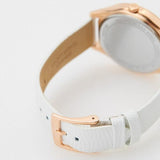 Buy Shop Michael Kors Harlowe Analog Rose Gold Dial White Leather Strap Watch For Women - MK2989 USA Online