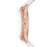 Buy Shop Michael Kors Harlowe Analog Rose Gold Dial White Leather Strap Watch For Women - MK2989 USA Online