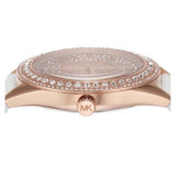 Buy Shop Michael Kors Harlowe Analog Rose Gold Dial White Leather Strap Watch For Women - MK2989 USA Online