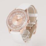 Buy Shop Michael Kors Harlowe Analog Rose Gold Dial White Leather Strap Watch For Women - MK2989 USA Online