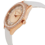 Buy Shop Michael Kors Harlowe Analog Rose Gold Dial White Leather Strap Watch For Women - MK2989 USA Online