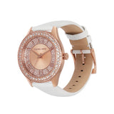 Buy Shop Michael Kors Harlowe Analog Rose Gold Dial White Leather Strap Watch For Women - MK2989 USA Online