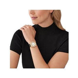 Buy Shop Michael Kors Harlowe Analog White Dial Black Leather Strap Watch For Women - MK2988 USA Online