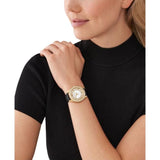 Buy Shop Michael Kors Harlowe Analog White Dial Black Leather Strap Watch For Women - MK2988 USA Online