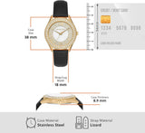 Buy Shop Michael Kors Harlowe Analog White Dial Black Leather Strap Watch For Women - MK2988 USA Online