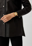 Buy Shop Michael Kors Harlowe Analog White Dial Black Leather Strap Watch For Women - MK2988 USA Online