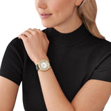 Buy Shop Michael Kors Harlowe Analog White Dial Black Leather Strap Watch For Women - MK2988 USA Online