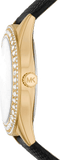 Buy Shop Michael Kors Harlowe Analog White Dial Black Leather Strap Watch For Women - MK2988 USA Online