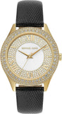 Buy Shop Michael Kors Harlowe Analog White Dial Black Leather Strap Watch For Women - MK2988 USA Online