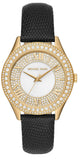 Buy Shop Michael Kors Harlowe Analog White Dial Black Leather Strap Watch For Women - MK2988 USA Online