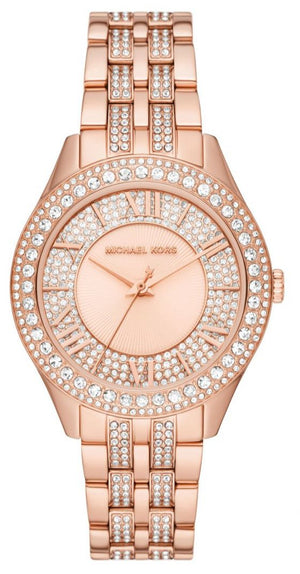 Buy Shop Michael Kors Harlowe Rose Gold Dial Rose Gold Steel Strap Watch For Women - MK4710 USA Online