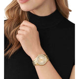 Buy Shop Michael Kors Harlowe Three-Hand Quartz Gold Dial Gold Steel Strap Watch For Women - MK4709 USA Online