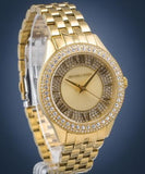 Buy Shop Michael Kors Harlowe Three-Hand Quartz Gold Dial Gold Steel Strap Watch For Women - MK4709 USA Online