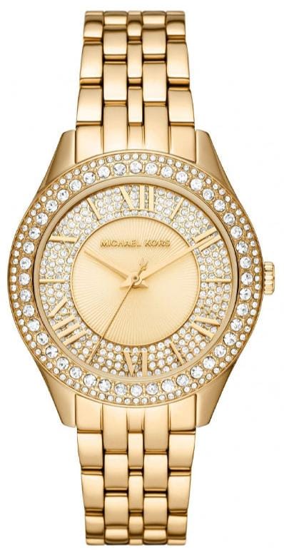 Buy Shop Michael Kors Harlowe Three-Hand Quartz Gold Dial Gold Steel Strap Watch For Women - MK4709 USA Online