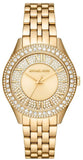 Buy Shop Michael Kors Harlowe Three-Hand Quartz Gold Dial Gold Steel Strap Watch For Women - MK4709 USA Online