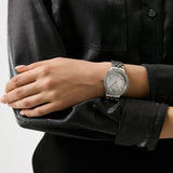Buy Shop Michael Kors Harlowe Three-Hand Quartz Silver Dial Silver Steel Strap Watch For Women - MK4708 USA Online