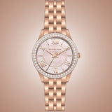 Buy Shop Michael Kors Harlowe Three-Hand Rose Gold Dial Rose Gold Steel Strap Watch for Women - MK4845 USA Online