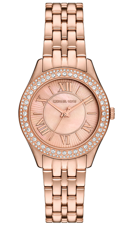 Buy Shop Michael Kors Harlowe Three-Hand Rose Gold Dial Rose Gold Steel Strap Watch for Women - MK4845 USA Online