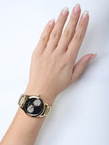 Buy Shop Michael Kors Hartman Analog Quartz Black Dial Gold Steel Strap Watch For Women - MK3647 USA Online