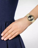 Buy Shop Michael Kors Hartman Analog Quartz Black Dial Gold Steel Strap Watch For Women - MK3647 USA Online