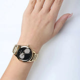 Buy Shop Michael Kors Hartman Analog Quartz Black Dial Gold Steel Strap Watch For Women - MK3647 USA Online