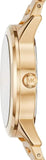 Buy Shop Michael Kors Hartman Analog Quartz Black Dial Gold Steel Strap Watch For Women - MK3647 USA Online