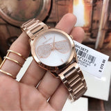 Buy Shop Michael Kors Hartman Analog White Dial Rose Gold Steel Strap Watch For Women - MK3673 USA Online