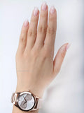 Buy Shop Michael Kors Hartman Analog White Dial Rose Gold Steel Strap Watch For Women - MK3673 USA Online