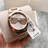 Buy Shop Michael Kors Hartman Analog White Dial Rose Gold Steel Strap Watch For Women - MK3673 USA Online