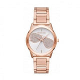 Buy Shop Michael Kors Hartman Analog White Dial Rose Gold Steel Strap Watch For Women - MK3673 USA Online