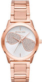 Buy Shop Michael Kors Hartman Analog White Dial Rose Gold Steel Strap Watch For Women - MK3673 USA Online