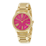 Buy Shop Michael Kors Hartman Quartz Pink Dial Gold Steel Strap Watch For Women - MK3520 USA Online