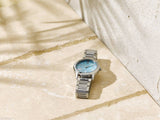 Buy Shop Michael Kors Hartman Quartz Blue Dial Silver Steel Strap Watch For Women - MK3519 USA Online