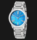 Buy Shop Michael Kors Hartman Quartz Blue Dial Silver Steel Strap Watch For Women - MK3519 USA Online