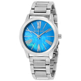 Buy Shop Michael Kors Hartman Quartz Blue Dial Silver Steel Strap Watch For Women - MK3519 USA Online