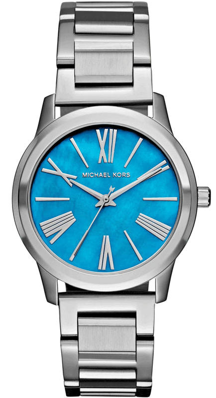 Buy Shop Michael Kors Hartman Quartz Blue Dial Silver Steel Strap Watch For Women - MK3519 USA Online
