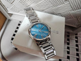 Michael Kors Hartman Quartz Blue Dial Silver Steel Strap Watch For Women - MK3519