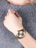 Buy Shop Michael Kors Hartman Quartz Gold Dial Gold Steel Strap Watch For Women - MK3490 USA Online