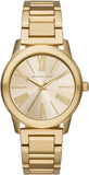 Buy Shop Michael Kors Hartman Quartz Gold Dial Gold Steel Strap Watch For Women - MK3490 USA Online