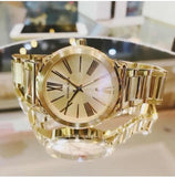 Michael Kors Hartman Quartz Gold Dial Gold Steel Strap Watch For Women - MK3490