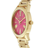 Buy Shop Michael Kors Hartman Quartz Pink Dial Gold Steel Strap Watch For Women - MK3520 USA Online