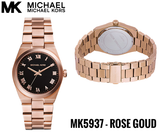 Buy Shop Michael Kors Channing Black Dial Rose Gold Steel Strap Watch For Women - MK5937 USA Online